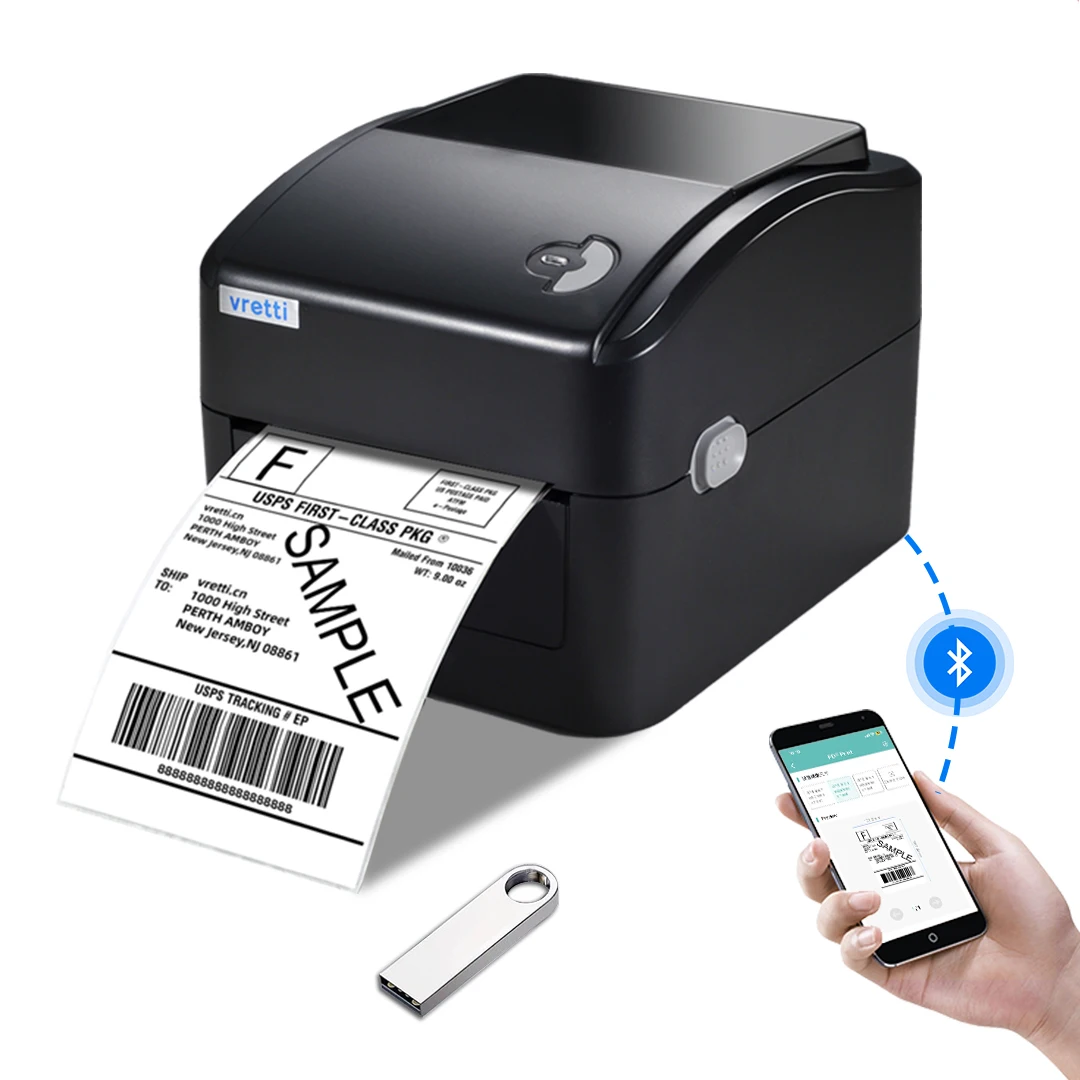 Vretti 4x6 Inch Thermal Labels for Shipping Label Printer Wireless Bluetooth Thermal Label Printer Express Barcode Printer