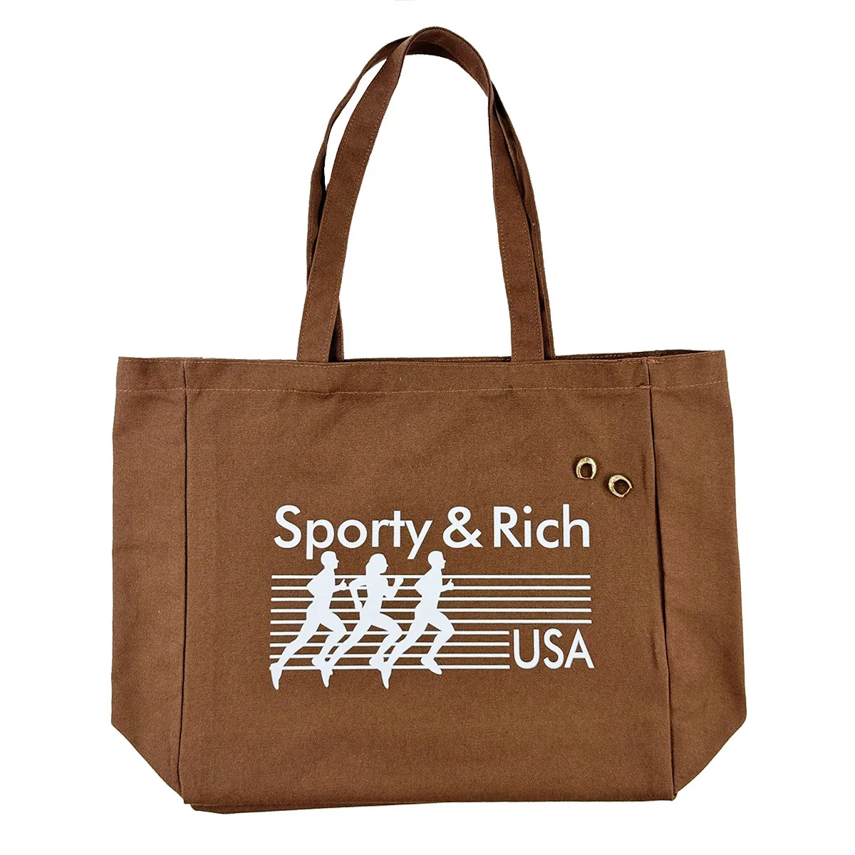 Borse a tracolla in cotone per caffè con stampa in stile sportivo Vintage americano Street Fashion Women Tote Canvas Bag borse per la spesa