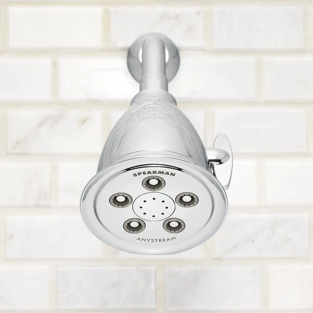 Polished Chrome Adjustable Shower Head, 2.0 GPM Hotel Style Anystream for Enhanced Bath Experience