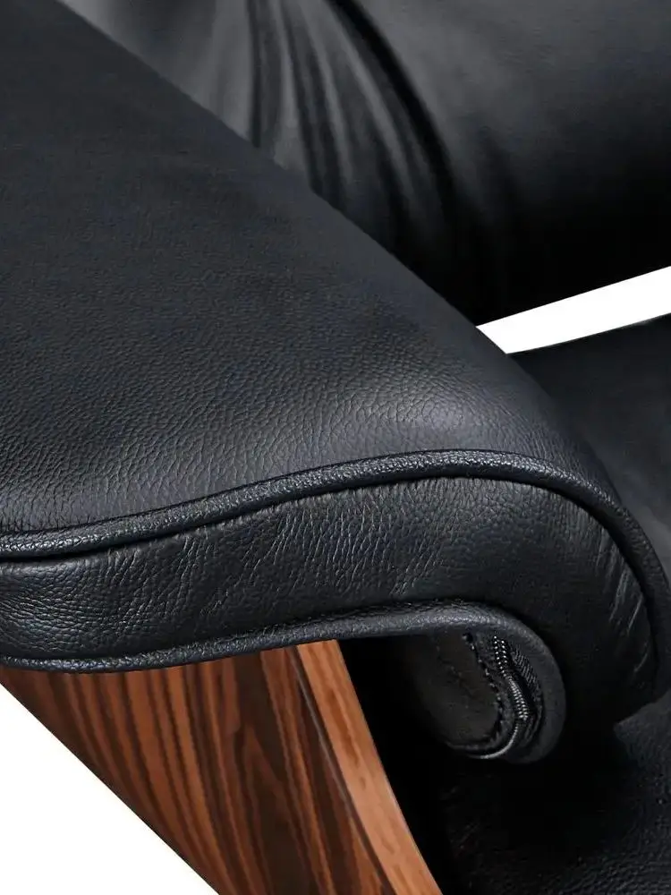 TY307 Luxe ergonomische loungeset met fauteuil en voetenbank, comfortabele enkelvoudige relaxfauteuil met stevige basis voor thuisbioscoop, studeerkamer en hotel. - afbeelding 2