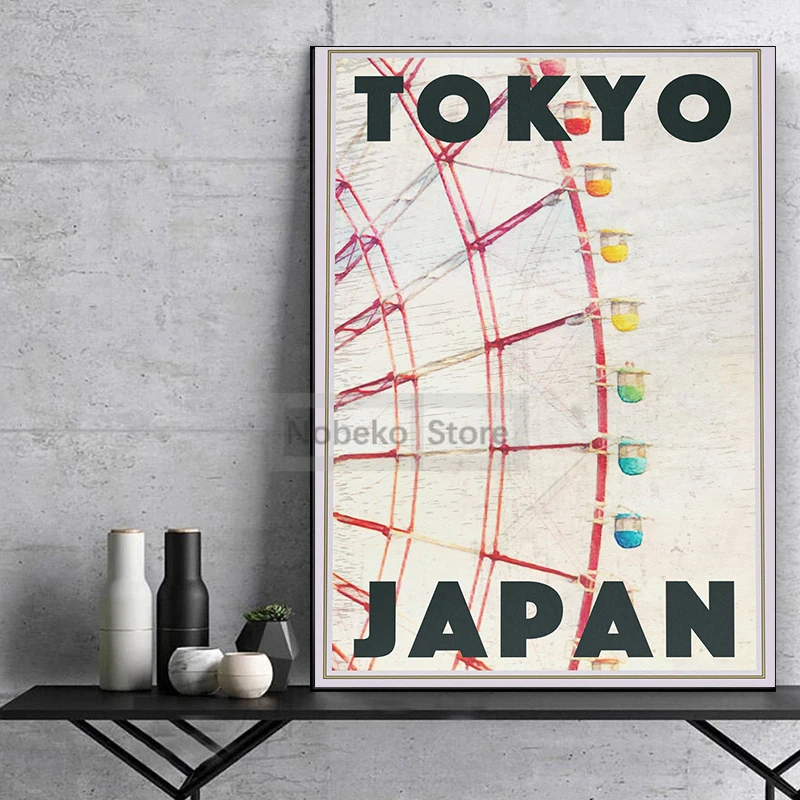 Vintage Japan Travel Poster Tokyo Kyoto Osaka Miyajima Prints Canvas Painting Wall Art Pictures Home Room Vintage Japanese Decor