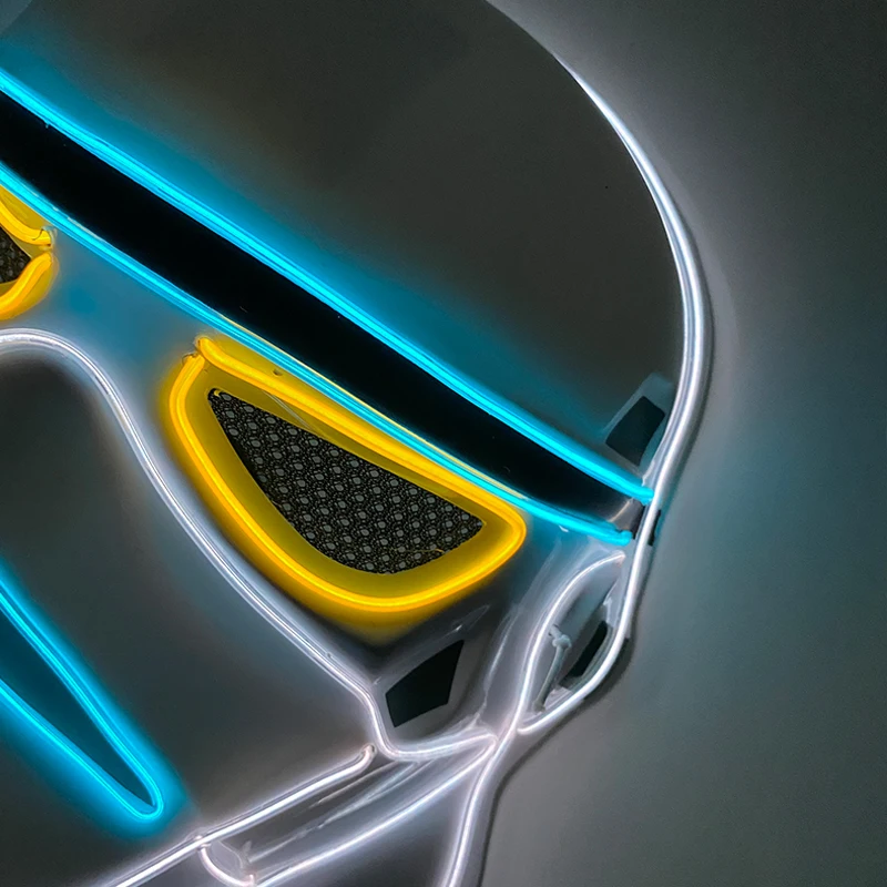 Colorful Film Theme Cosplay Glowing Mask Luminous LED Star War Mask Adult Kids Light Up Full Face Mask Props