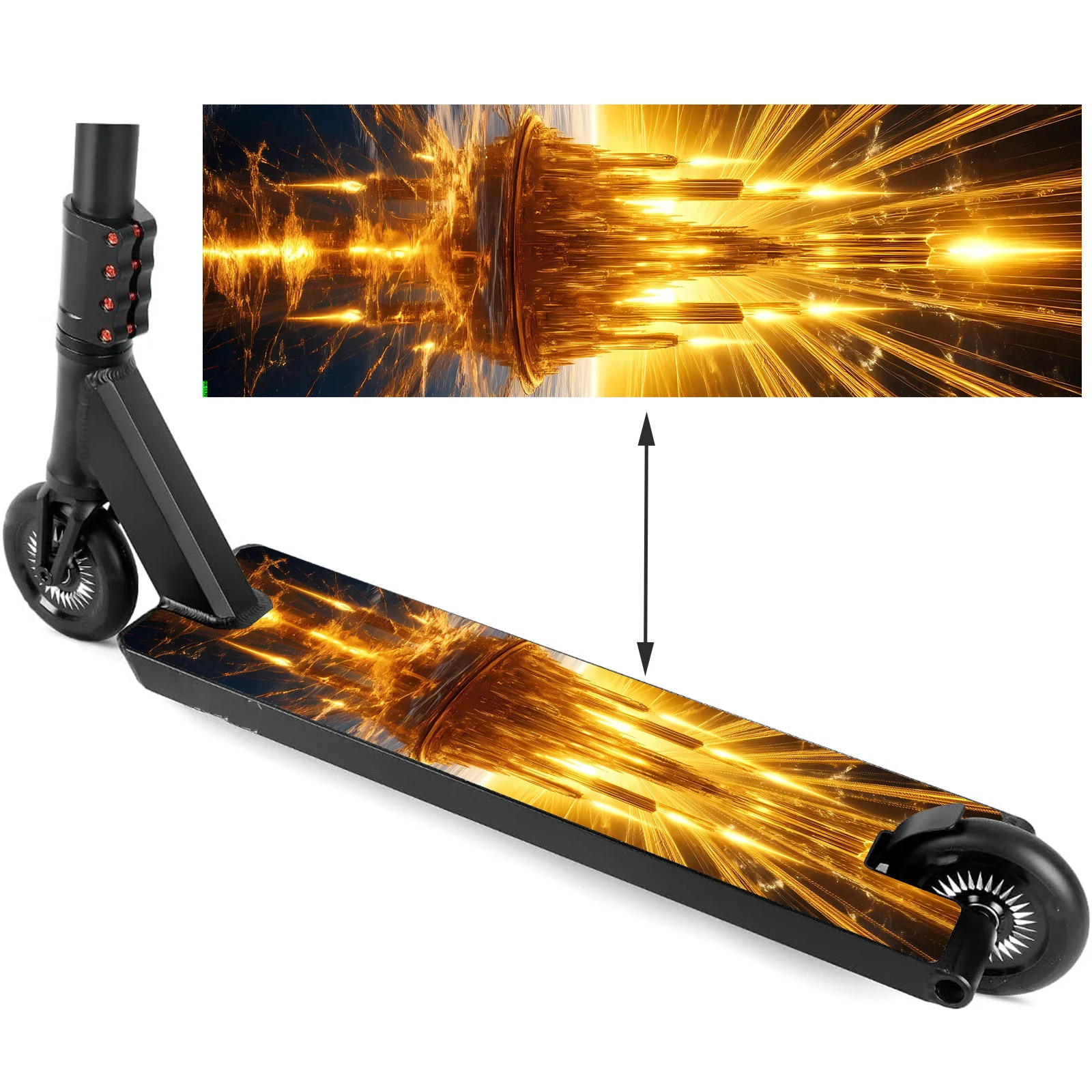 

1 piece, cool golden castle picture scooter sticker, scooter body sticker, scooter body decoration sticker, scooter decoration