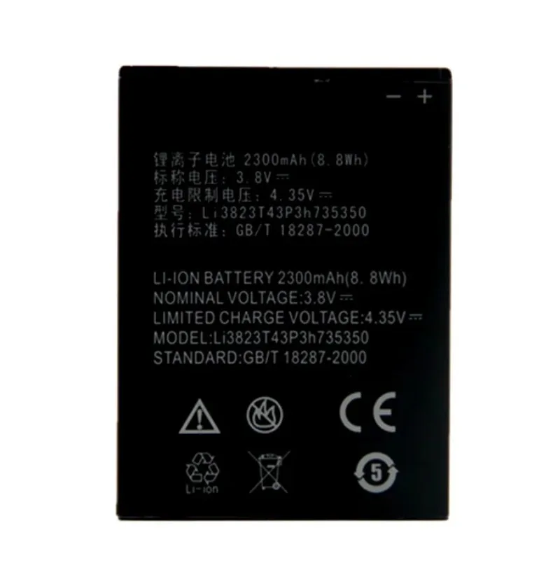 

3.8V 2300mAh Li3823T43P3h735350 For ZTE Q802T Geek V975 U988S N976 N986 N986 V976 Z831 q802c Battery