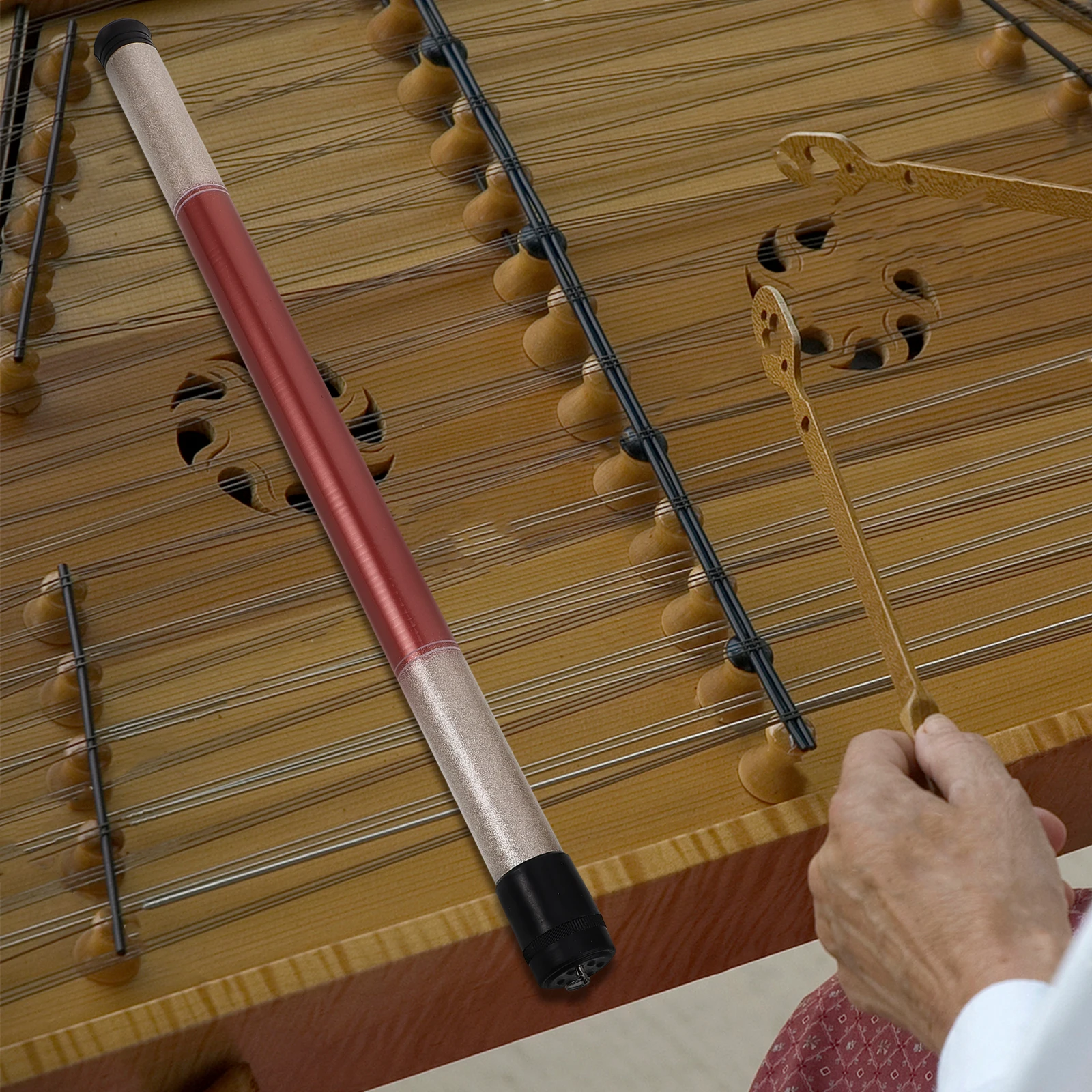 

Dulcimer Parts Yangqin Instrument Accessories Dulcimer Mallets Stick Storage Tube Plastic Steel Conducting Box Multifunctional