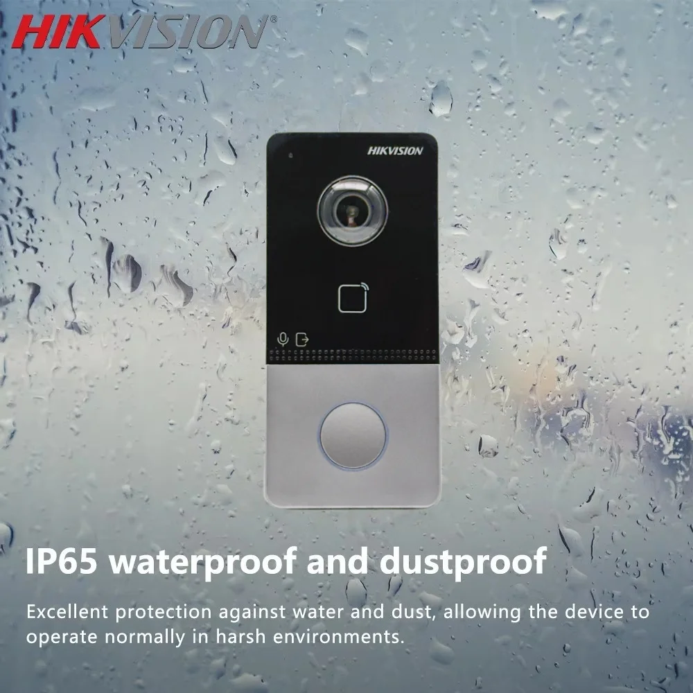 Hikvision DS-KV6113-WPE1(C) 2MP Microfono incorporato e supporto per altoparlante integrato Wifi POE PI65 Campanello smart home