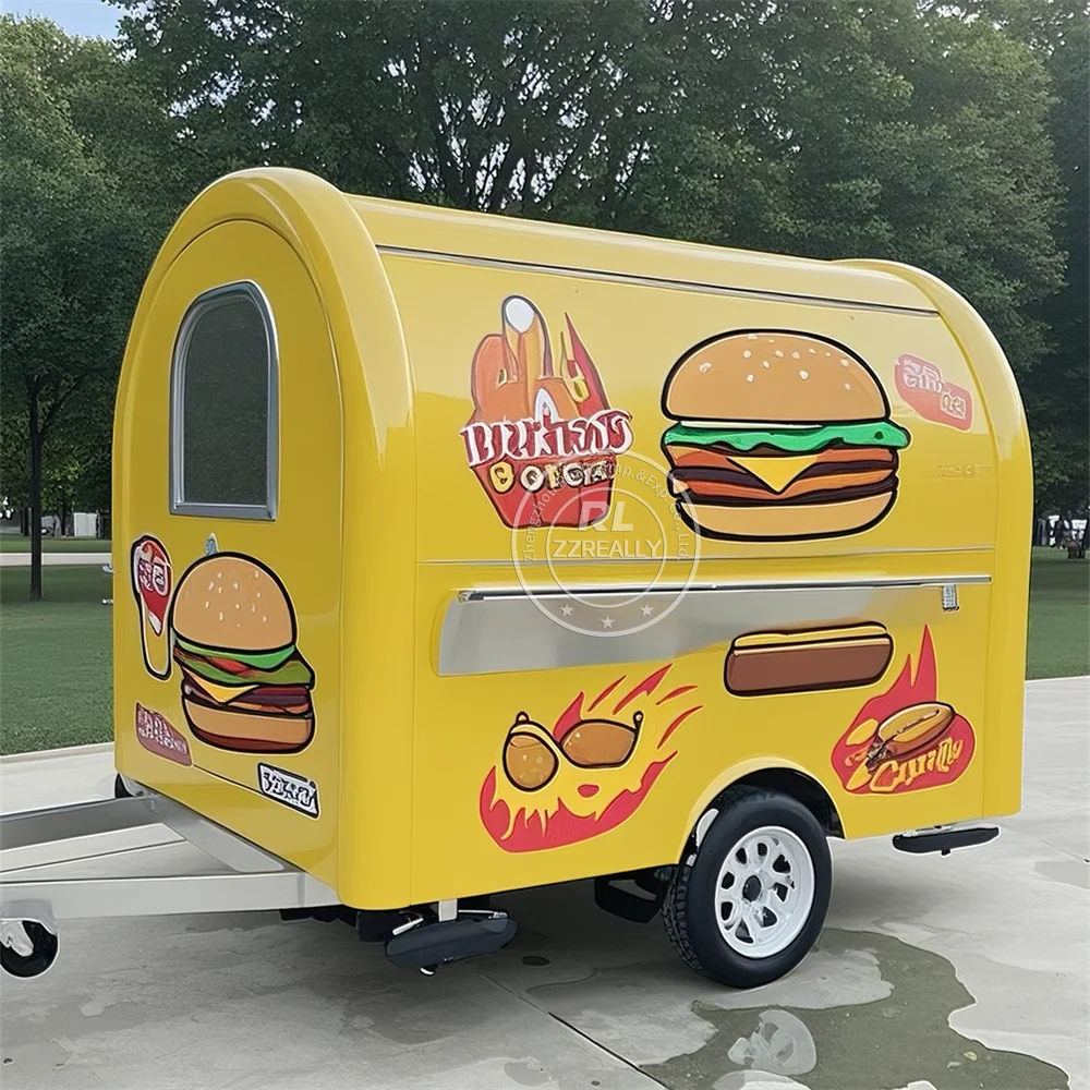 

Fast Food Trailer Mobile Kitchen Concession Coffee Trailer Snack Food Truck Van Pizza Ice Cream Cart Fully Equipped