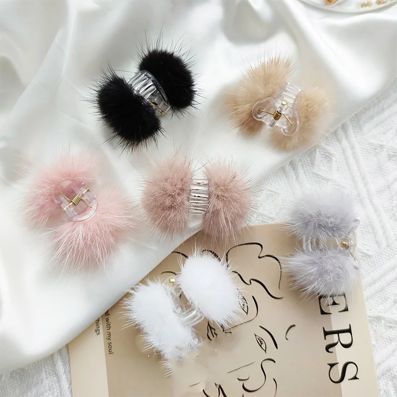 Korean Version Autumn New Mink Hair Clip Cute Mini Children's Hair Clip Fashion Cartoon Girl Headdress Gift Decoration 2023