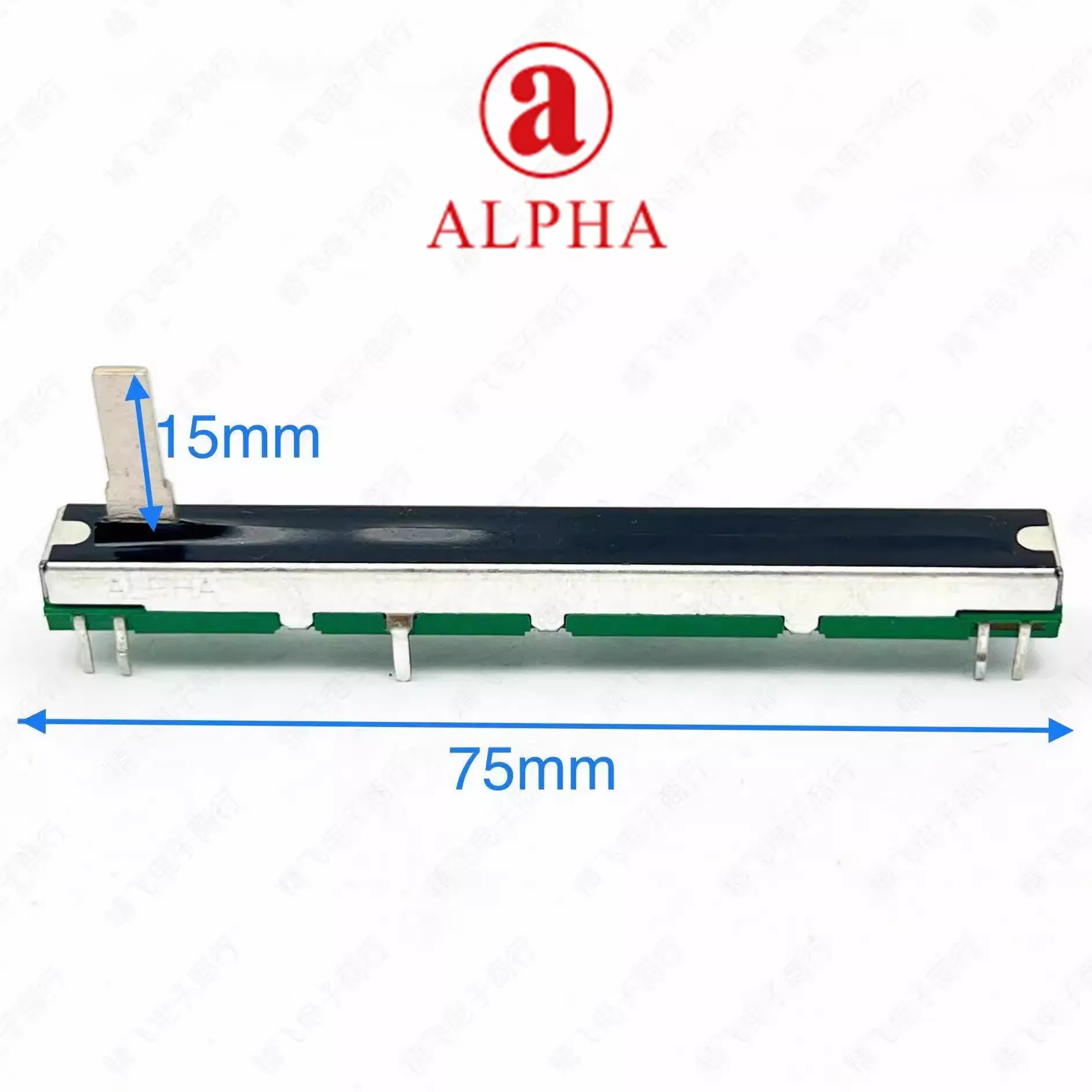 1pcs，Straight slip potentiometer，RA6046F-20-15C1-A10KX2，8Pin，A10K，Total length 75mm