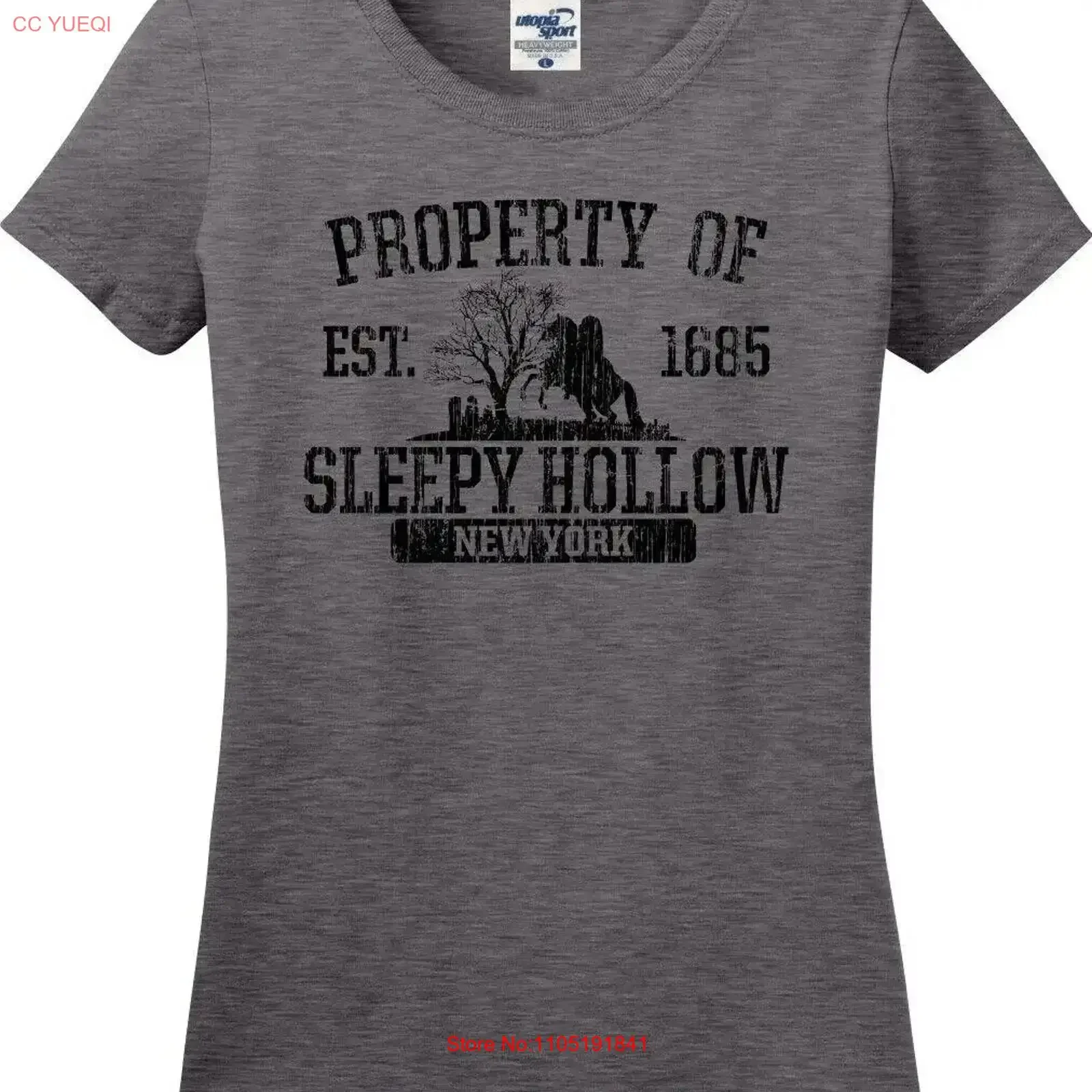 

Женская футболка Property of Sleepy Hollow New York Est 1685 Missy Fit S 3X, винтажная стираная модная универсальная уличная одежда с графическим рисунком