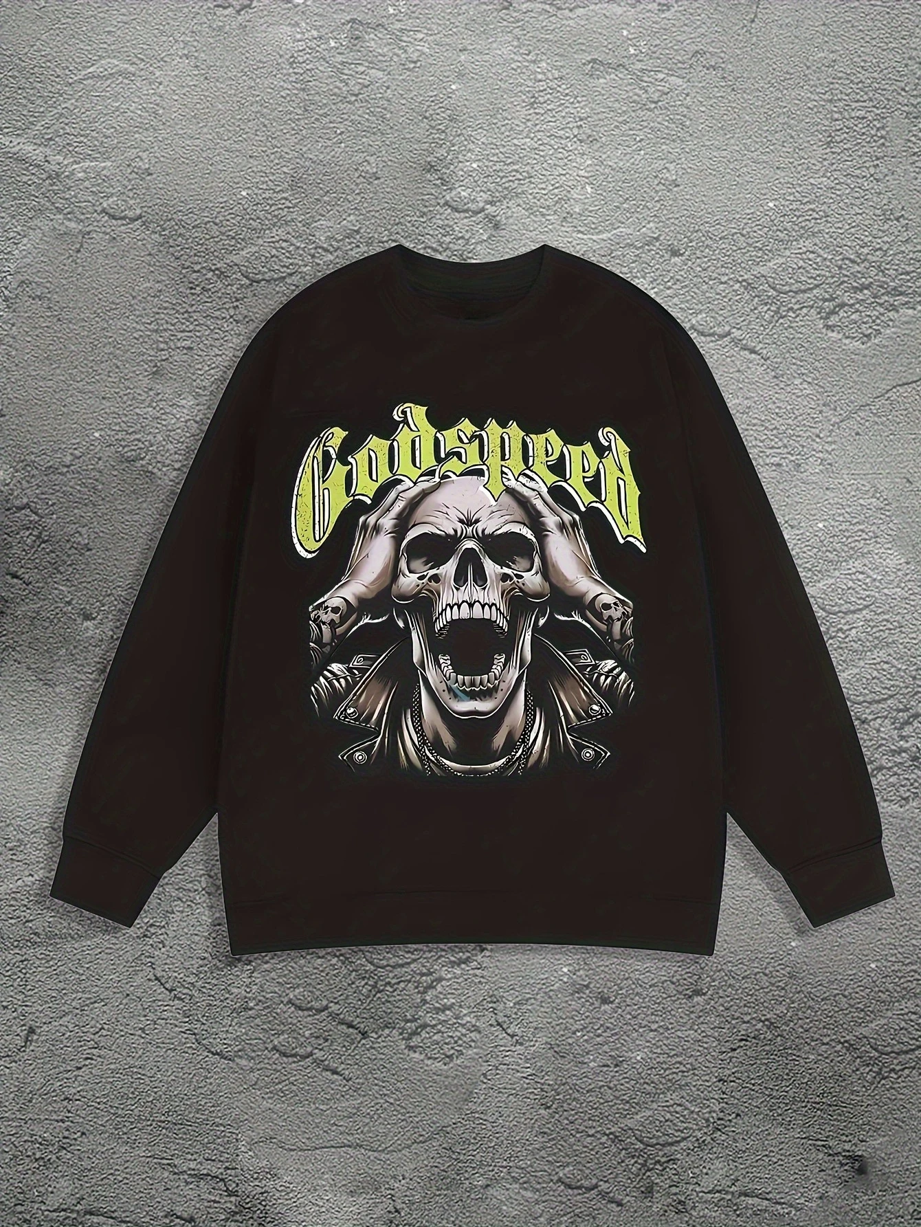 

Skull Graphic Printing Autumn and Winter Men's and Women's Sweatshirts Casual Loose Outdoor Street Sports Training Brand Fashion
