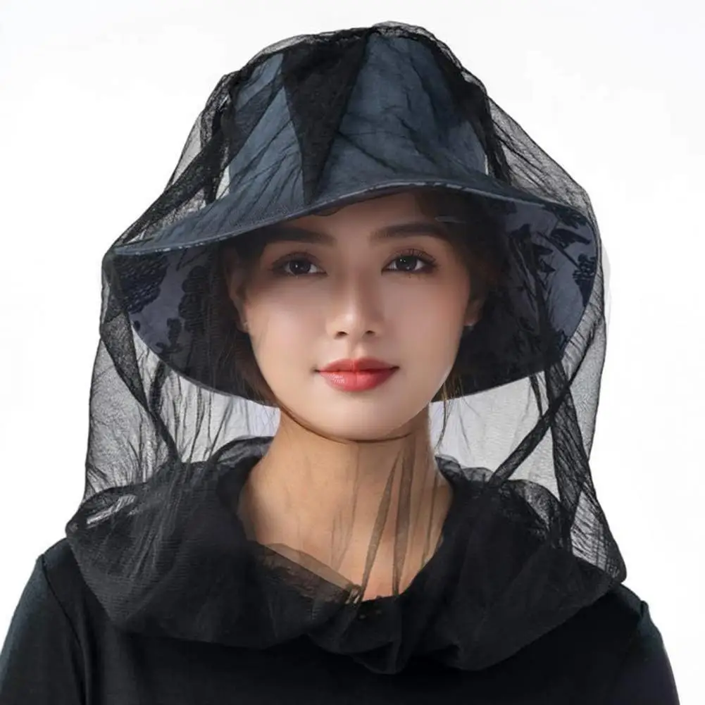 Mosquito Head Net Fine Mesh Face Netting with Drawstring for Hats Face Shield for Men Women Protection from Midges Insects Gnats