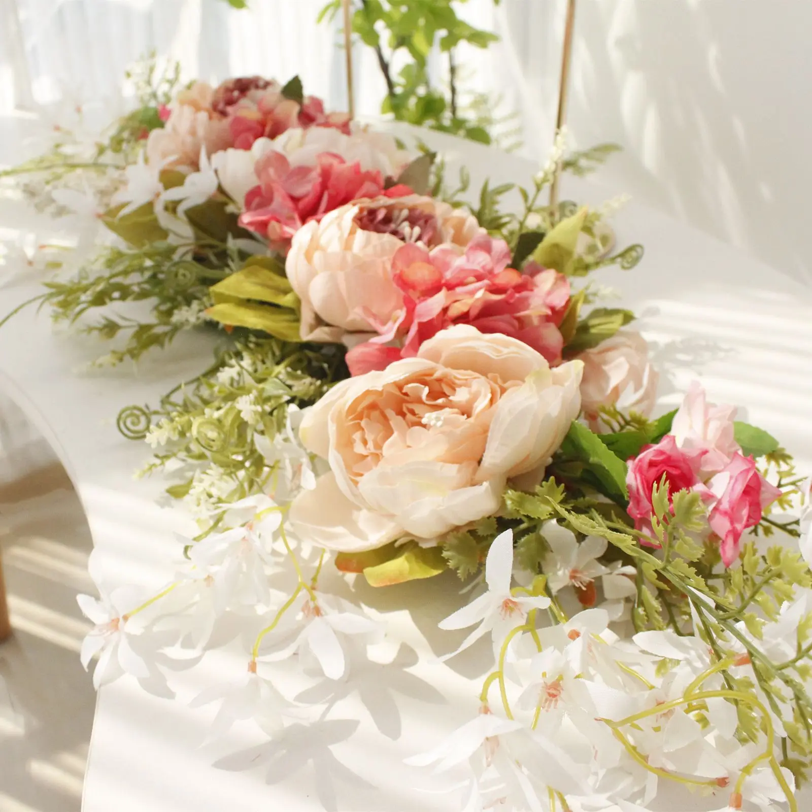 Simulation of new silk flower peony lintel flower decoration wedding arch wreath western dining table flower art