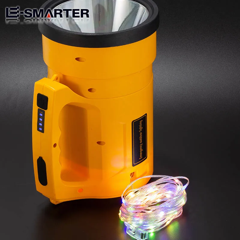 Searchlight Waterproof Outdoor With Colorful Strip Led Light High-Power Long-Range Multi-Function Portable Lamp with USB