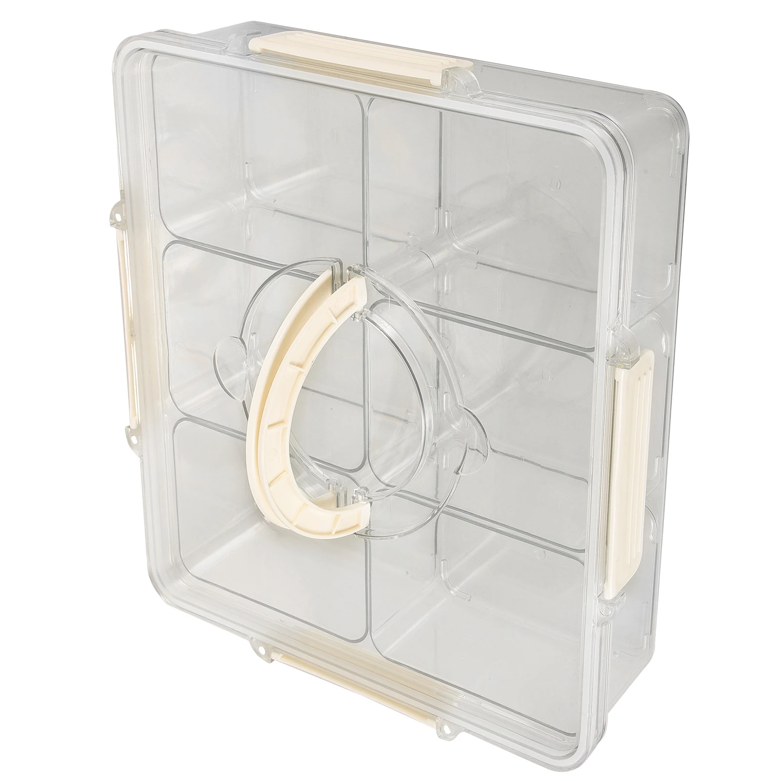 

Durable Six Section Snack Storage Container Transparent Divided Fruit Trays Reusable Serving Platter For Picnics And Parties