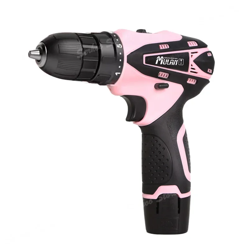 Household drill Electric screwdriver Cleaning brush hand drill Bathroom kitchen cleaning multi-functional pink lithium drill