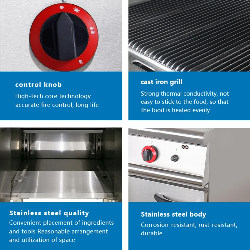 Commercial Hot Sale Outdoor Iron Gas BBQ Grill Smokeless Grooved Plate Thickness Barbecue Griddle