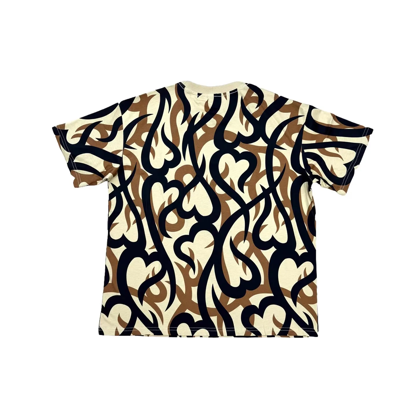 New No Tag Men Number Nine AW04 Tribal Heart Camo T Shirts T-Shirt Hip Hop Skateboard Street Cotton T-Shirts Tee Top US size E9