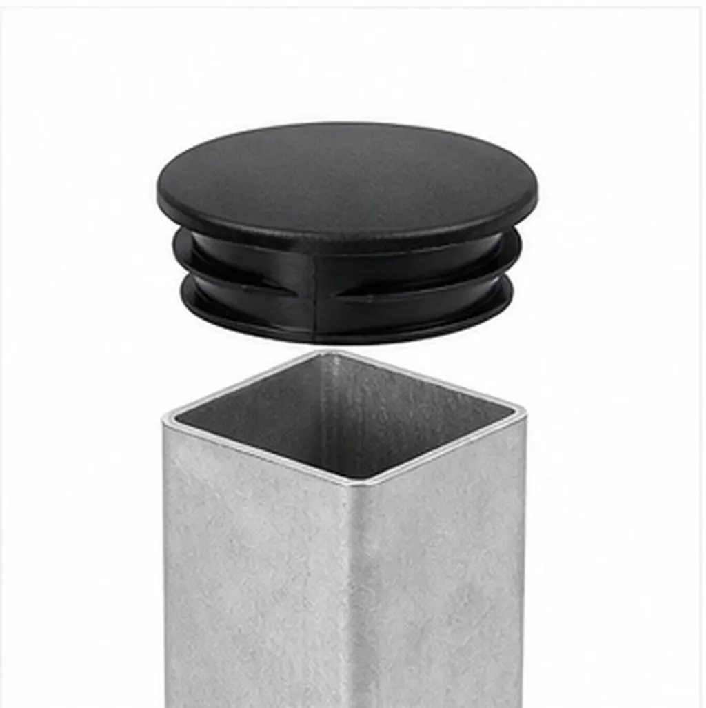 4Pcs Rubber Guardrail Caps Sturdy Round Dome External Post Caps for Traffic Facility Protection Chain Link Fence Accessories
