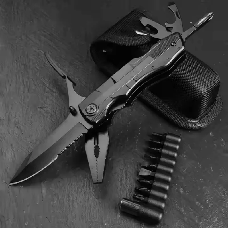 

Multi functional knife pliers, outdoor portable folding pliers, car mounted combination knife camping tool pliers