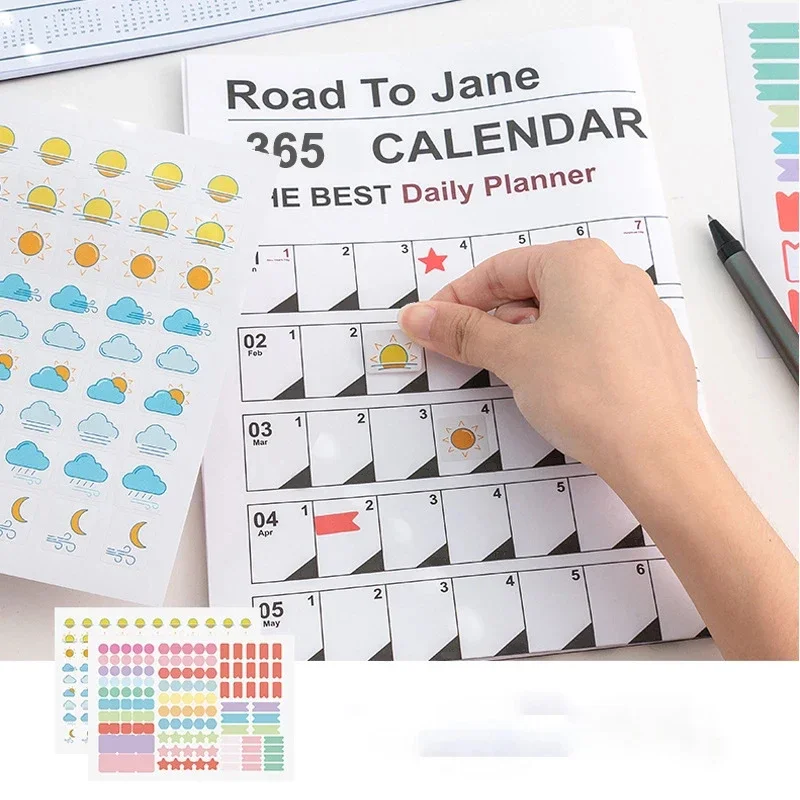 2025 2024 calendario Planner foglio appeso a parete calendario giornaliero elenco delle cose da fare Agenda annuale Agenda Organizer Office