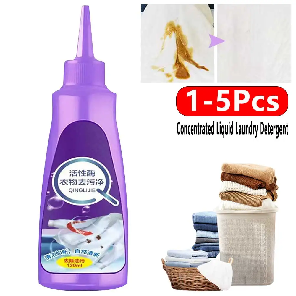 120 ML Concentrated Liquid Laundry Detergent High Efficiency Active Enzyme Laundry Detergent T-shirt Underwear Laundry Degreaser