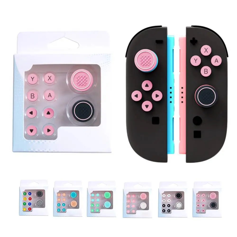 

For Nintendo Switch 2 Thumb Grip Caps Joystick Caps & ABXY Button Sticker Set for Switch 2 Joycon Game Accessories Kit