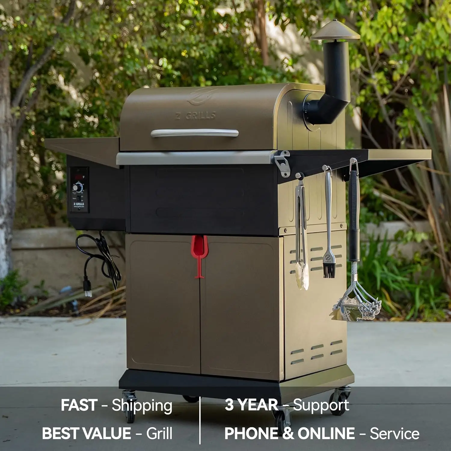 Z GRILLS Wood Pellet Grill Smoker with PID Technology, Auto Temperature Control, Direct Flame Searing Function,