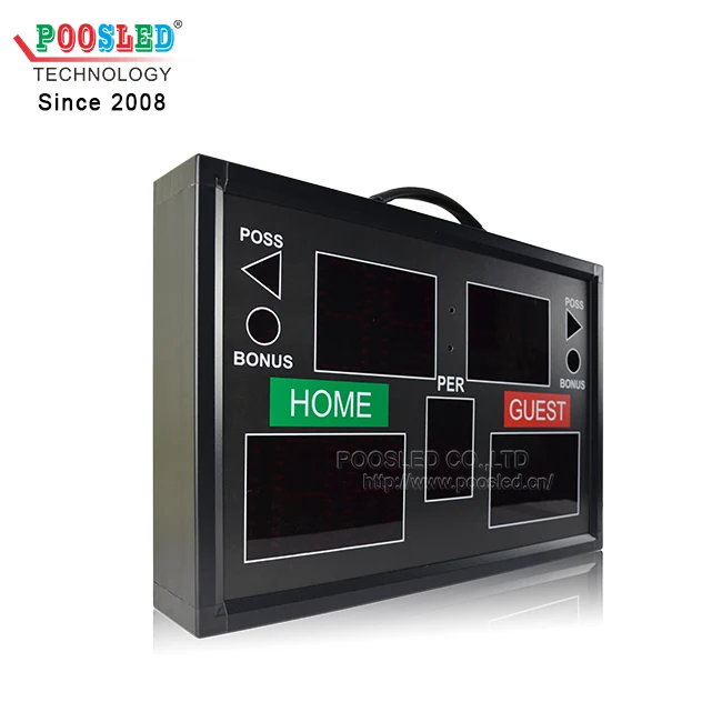 Przenośna tablica wyników, cyfrowa elektroniczna tablica wyników do koszykówki, tablica wyników LED do koszykówki z licznikiem czasu na rzut.