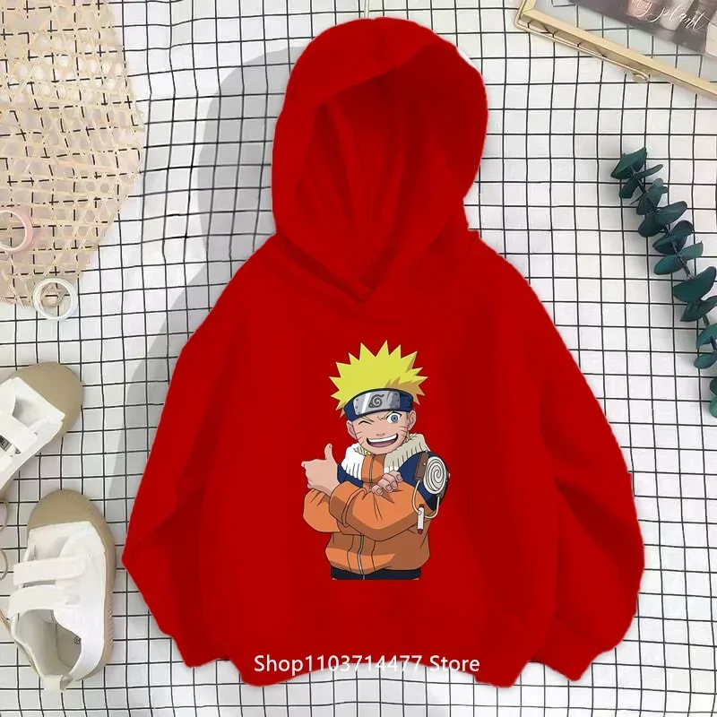 

2024 Naruto Anime Children's Hoodies-animated Cotton Hoodies for Boys and Girls Ages 3-14T