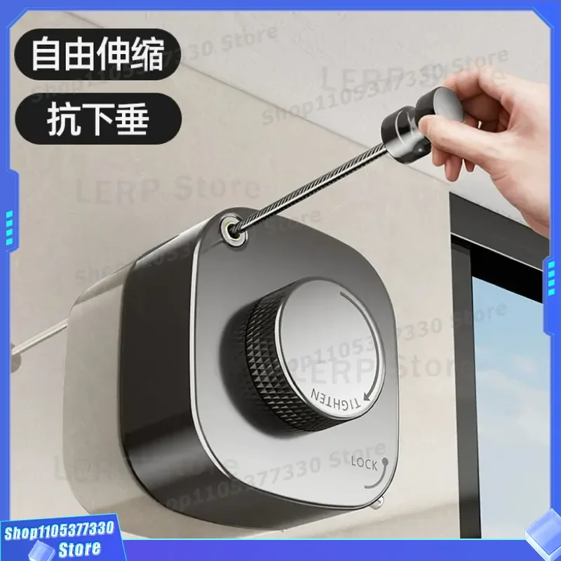 Heavy Duty Stainless Steel Retractable Clothesline Wall Mounted Drying Rack for Bathroom Balcony Quilt Laundry Rope Organizer