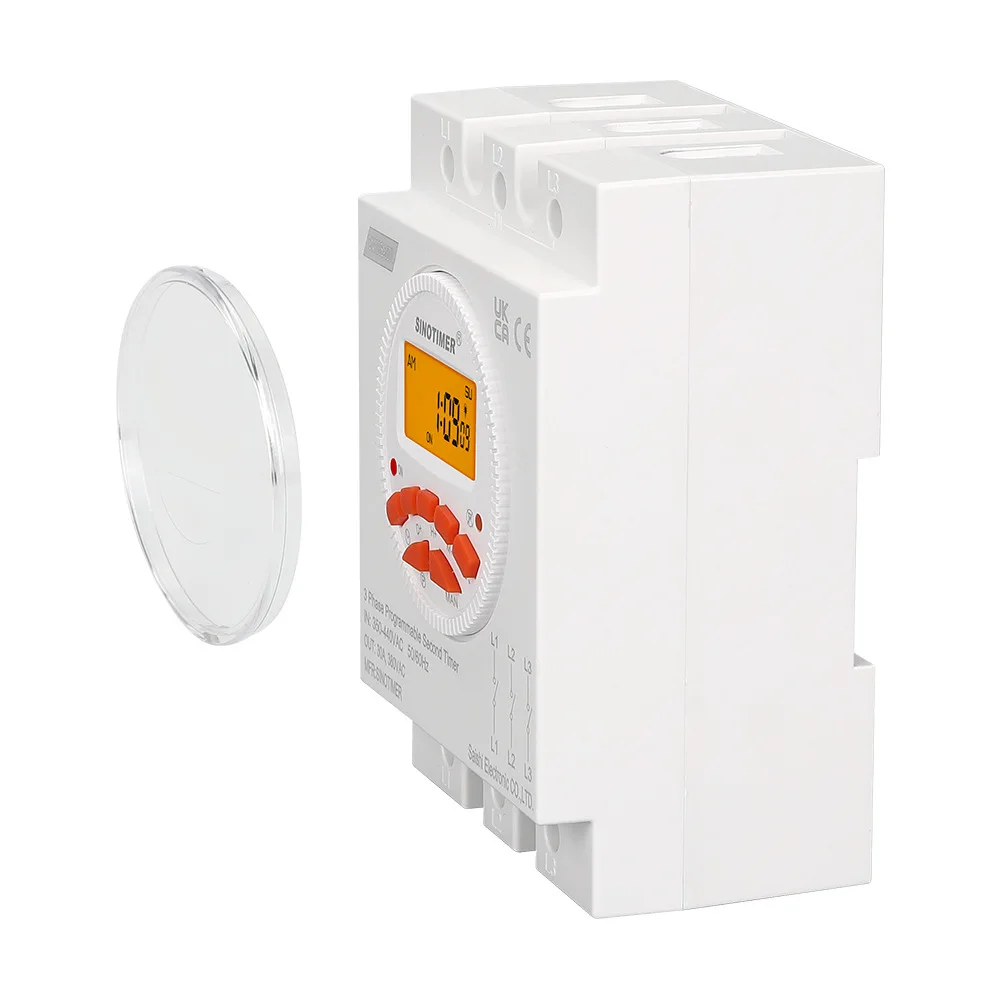 CN109S-380V Backlights Big LCD Display Three Phases 7 Days Programmable Timer Switch with 1 Second Interval Time Controller