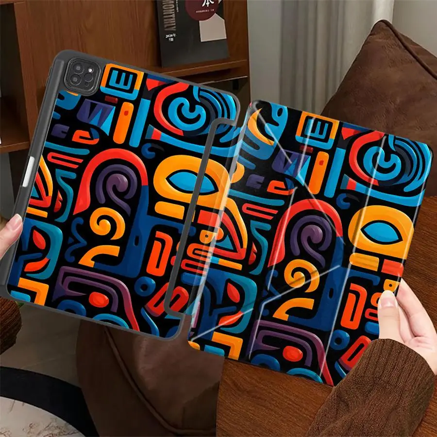 

Colorful Pattern Tablet Case For iPad Air 4 5 M3 M2 M4 11inch Pro 11th 10th 9th 8th 7th 12.9inch Mini 6 7 Pro 2025 Holder Cover