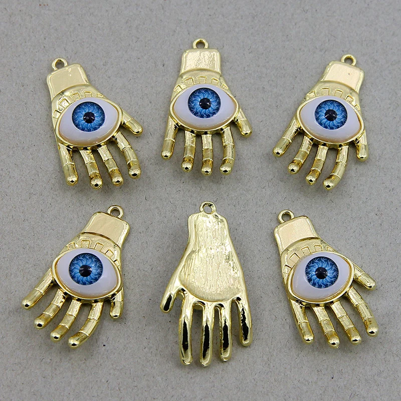 6pcs New Turkish Demon Eye Earring Charms Fashion Resin Evil eye Necklace Keychain Pendants Accessory DIY Women Jewelry Making