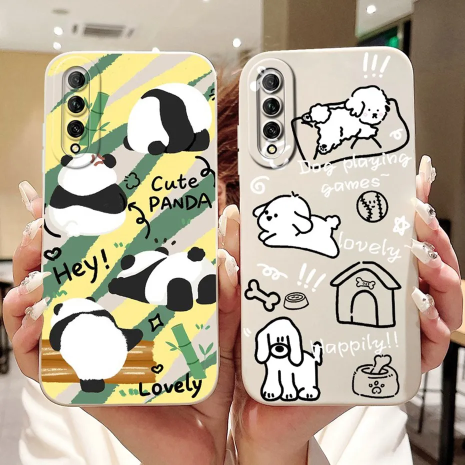 Cute Cartoon Jelly Phone Case For Huawei Y9s STK-L21 L22 STK-LX3 Lens Protective Soft Silicone Case For Huawei Y9s