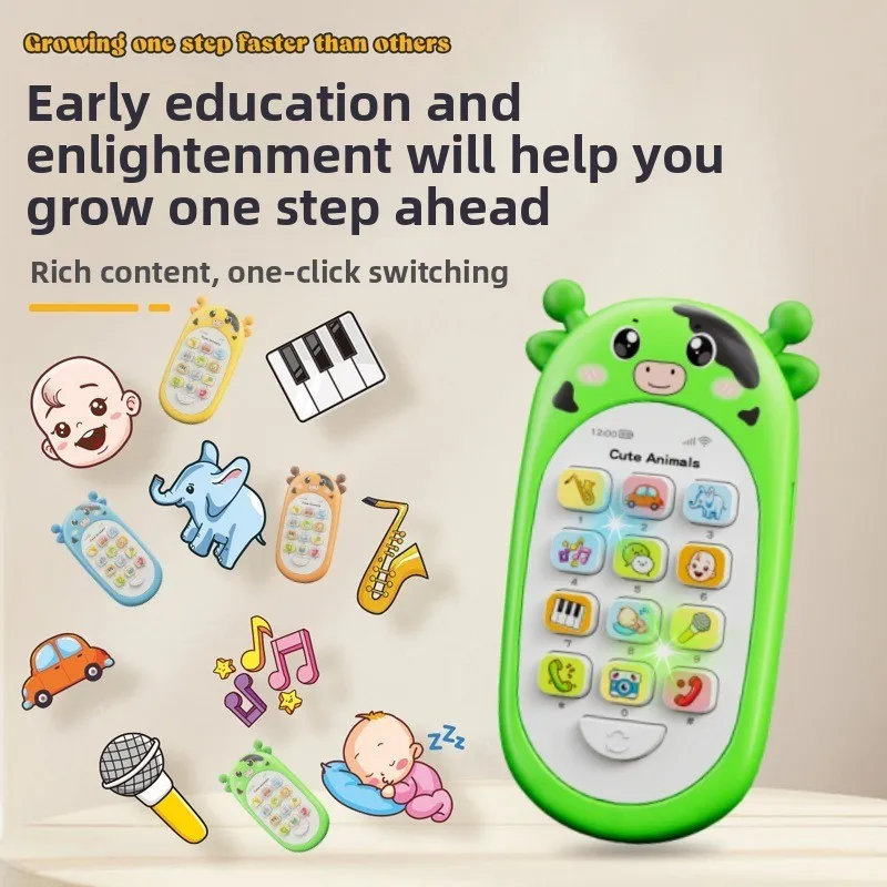 Morsure éducative intelligente pour enfants, musique intelligente, effet lumineux, apprentissage de l'histoire, Simulation de téléphone portable, jouets interactifs, cadeaux