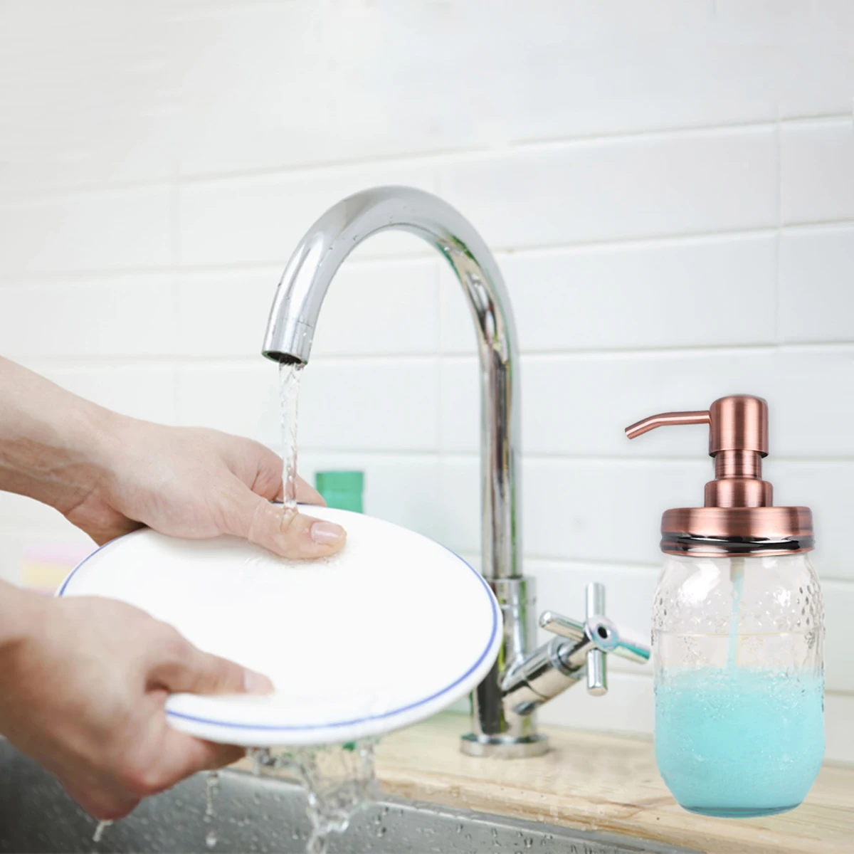 

1Pcs Press Pump Head Mason Glass Bottle Lid Soap Lotion Dispenser Replacement for Home Kitchen Bathroom