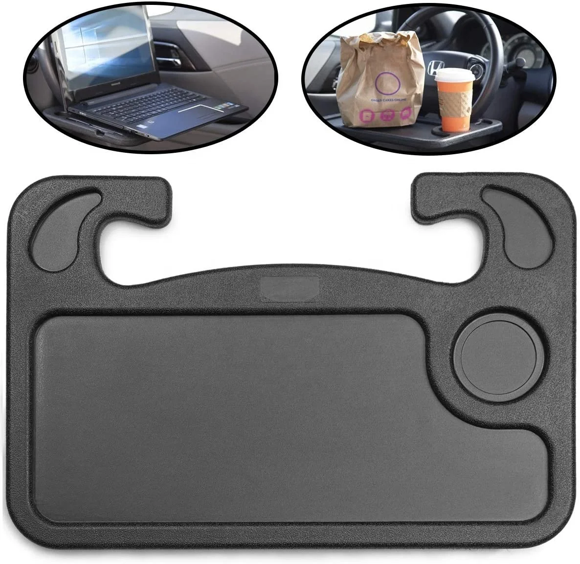 

Universal Portable Car Steering Wheel Desk Car Food Tray Can Be Used As Computer Desk, Dining Table, Cup Holder