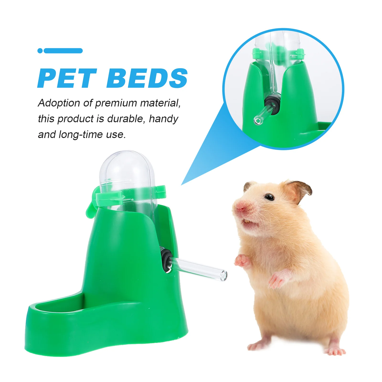 

2Pcs Pet Water Fountain Long-Lasting Safe Drinking Bottle 60Ml for Small Animals Automatic Feeder Hamster Rabbit Squirrel