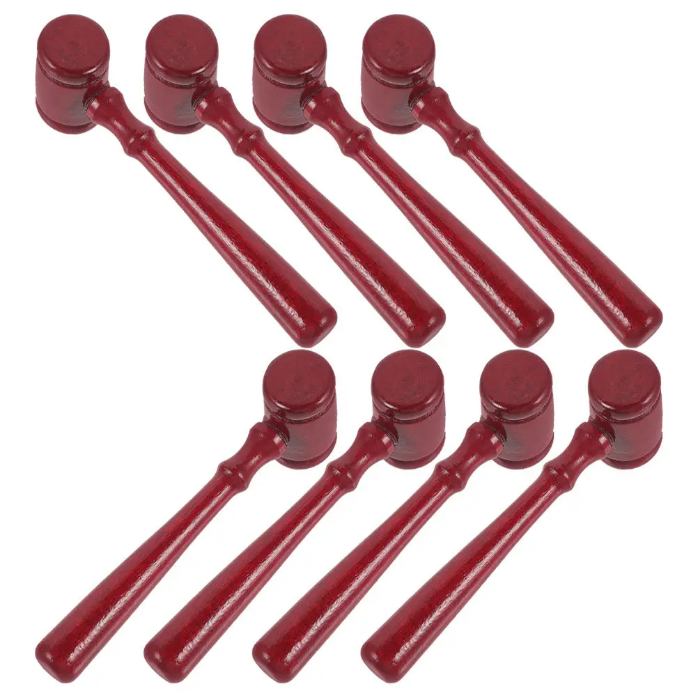 

8Pcs Wooden Judge Gavel Set for Kids Role Play Courtroom Prop Halloween Party School Play Masquerade Auction Meeting Law Theme