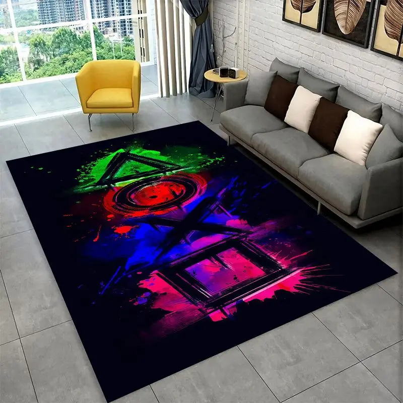 Retro Game Zone logo Controller Non-Slip Area Rug for Living Room,Bedroom,Playroom,Soft Carpet Floor Mat Home Decor Rug  Room