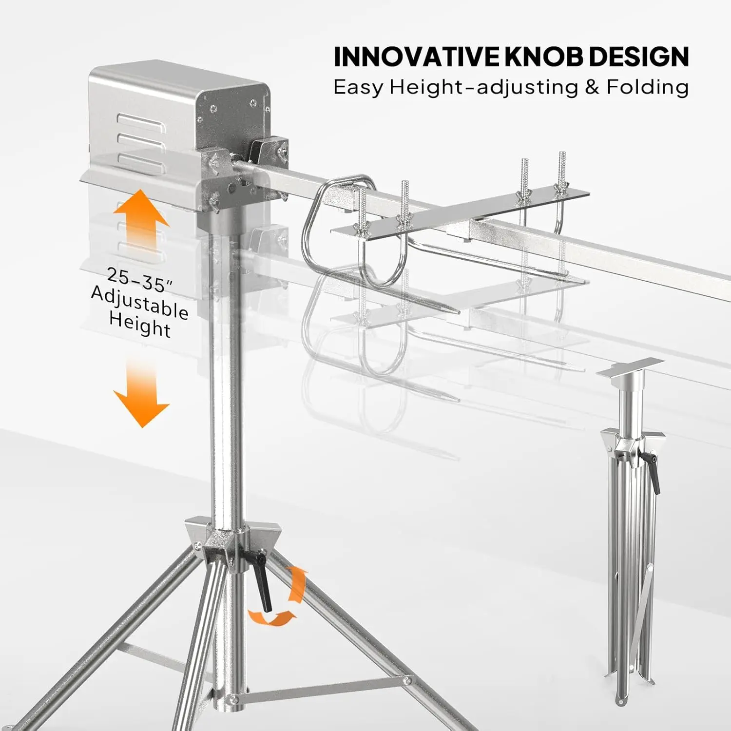Набор для гриля, электрический гриль-гриль, грузоподъемность 176 фунтов, 46-дюймовая подставка для жаровни из свиньи и ягненка, гриль с регулируемой высотой, барбекю Charc