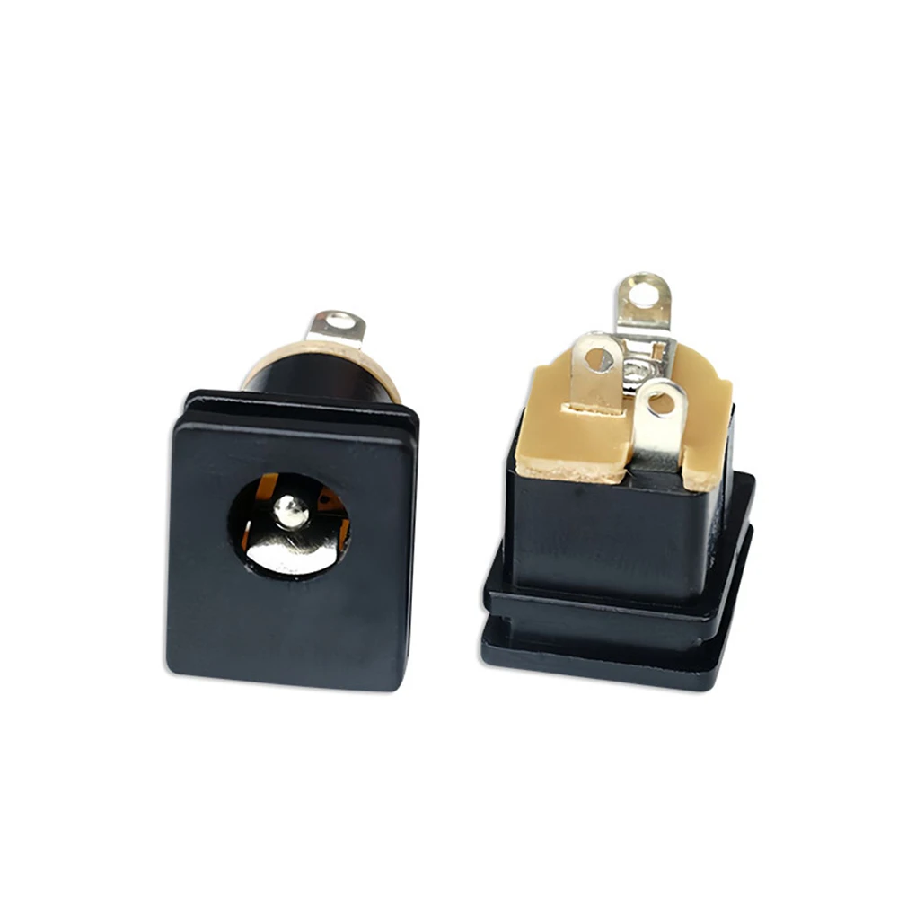 5/10pcs DC Socket Adapter Square Panel Mount DC-015 5.5x2.1MM Power Socket Connector Jack Interfaces for Electronics