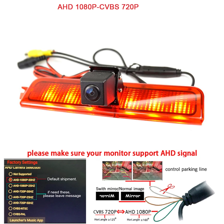 

1920*1080P AHD Car Brake Light Rear view camera For VW CRAFTER van Caddy 2003 2004 to 2010 2011 2012 2013 2014 2015 HD CVBS 720P