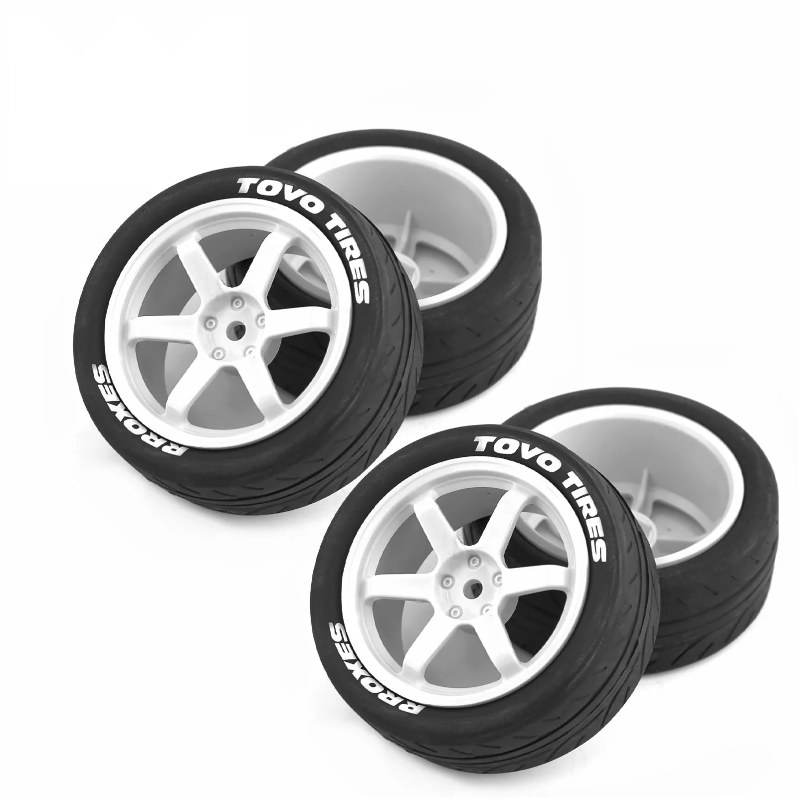 1/10 RC On Road Tires Rubber Rally Racing Tyres And Wheels 12mm Hex For 1:10 Scale Touring Street Car Tamiya TT01 TT02 XV01 HPI