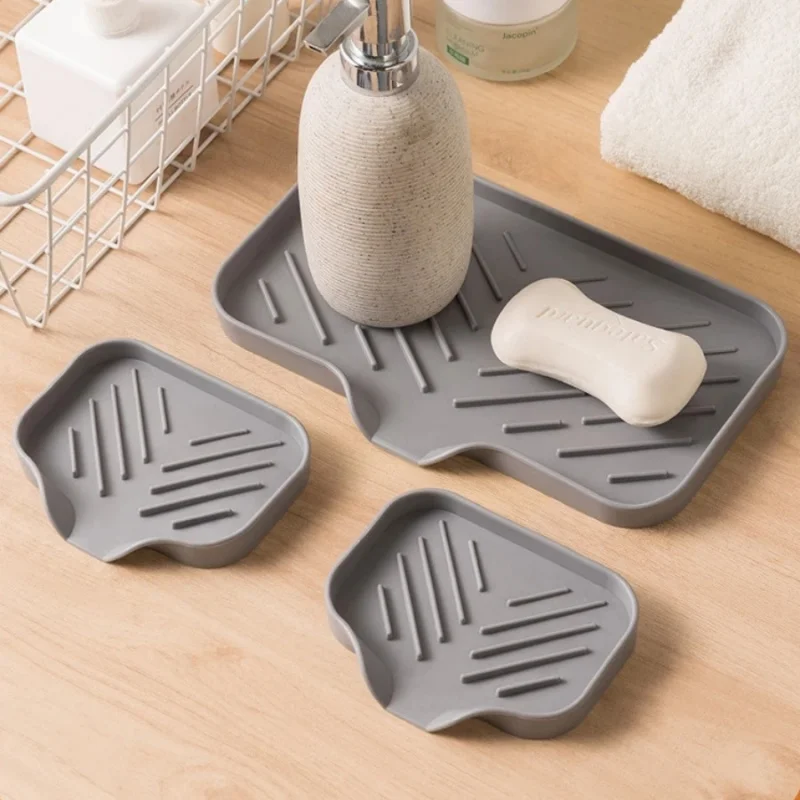 1 Stück Silikon-Abtropfmatte für Badezimmer, Seifenhalter, Zahnbürsten-Aufbewahrungsregal, Küchenspüle, Wasserbecher, Geschirr-Trockenmatte