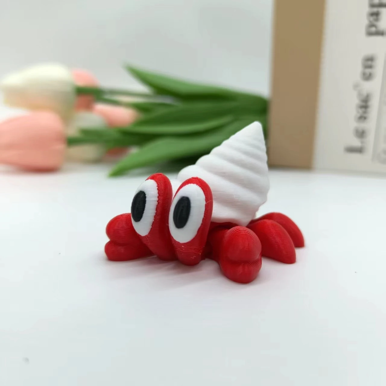 3D Printed Hermit Crab Statue, Marine Life Decorative Hermit Crab Aquarium Ornament, Movable Plastic Collectible Model, Creative Home Decoration, Realistic Decoration Suitable for Freshwater and Saltwater Fish Tanks - Exclusive Collection for Animal Lovers, Perfect for Room Decoration, Ideal for New Year, Valentine's Day, Christmas, Easter, Thanksgiving, Halloween, Father's Day, Mother's Day, Ramadan Gifts and Home Decoration