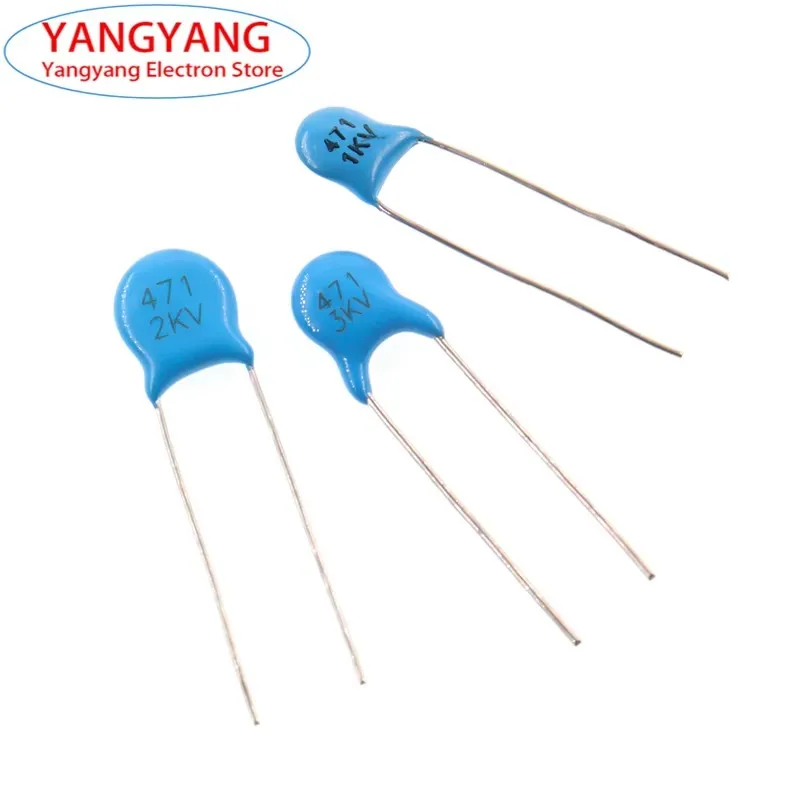 50pcs New High voltage Ceramic Capacitor 471 470PF 1000V 1KV 2KV 3KV Direct-inserted Capacitor