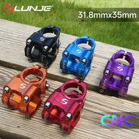LUNJE Handlebar Stem 35mm Bridge CNC Bicycle Stem Mountain Bike Bridge 31.8 Cycling Stem Riser Table MTB Power
