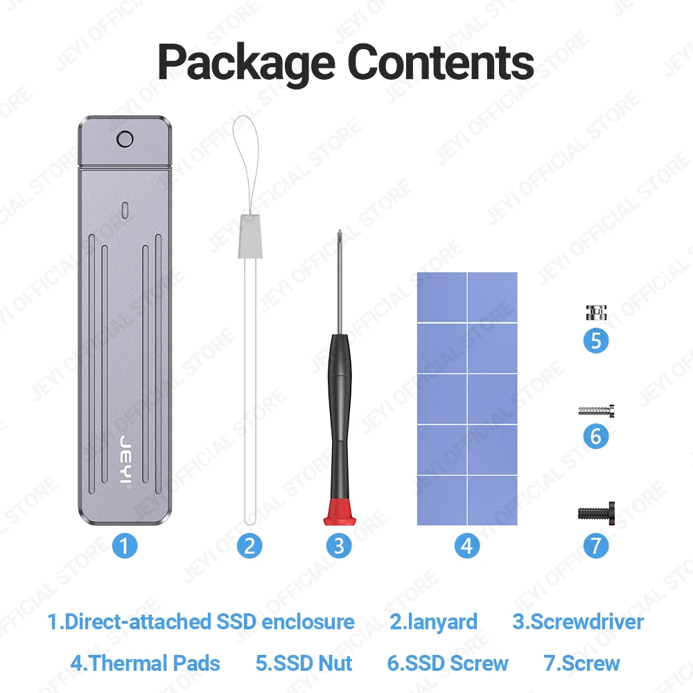 JEYI direct-attach M.2 nvme Várandos, USB-A dugasz USB 3.2 10gbps in-line Alumínium 2242 2280 SSD esetben vel Mágnes Védnök esetben